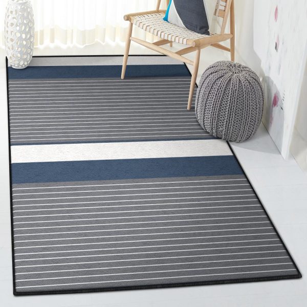 Modern Rugs Nautica Swale Rug Rectangle Rugs Washable Area Rug Non-Slip Carpet For Living Room Bedroom