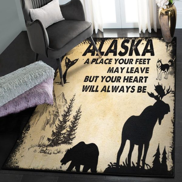 America Non Shedding Alaska America Rug Rectangle Rugs Washable Area Rug Non-Slip Carpet For Living Room Bedroom - Image 2