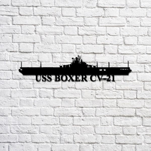 USS Boxer CV21 Navy Ship Metal Sign, Memory Wall Metal Sign Gift for N