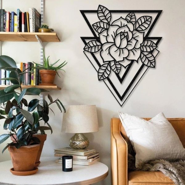 Trigon Flower Triangular Wall Art Decor Cut Metal Sign Laser Cut Metal