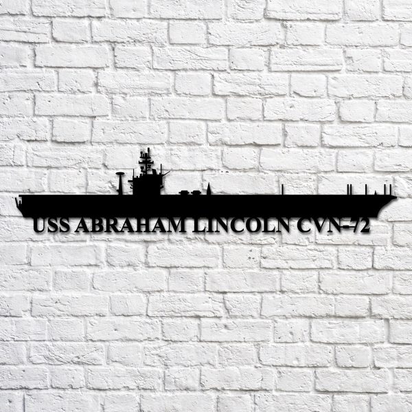 Uss Abraham Lincoln Cvn72 V2 Navy Ship Metal Art, Custom Us Navy Ship