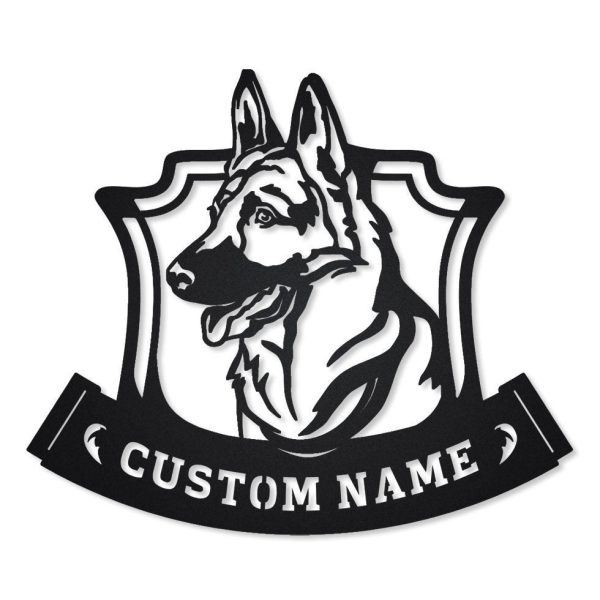 Personalized German Shepherd Monogram Metal Sign Art, Custom German Sh