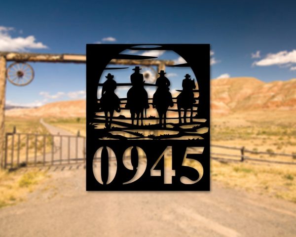 Cowboy Address Sign, Western Address Sign, Ranch Address Sign, Metal A - Image 2