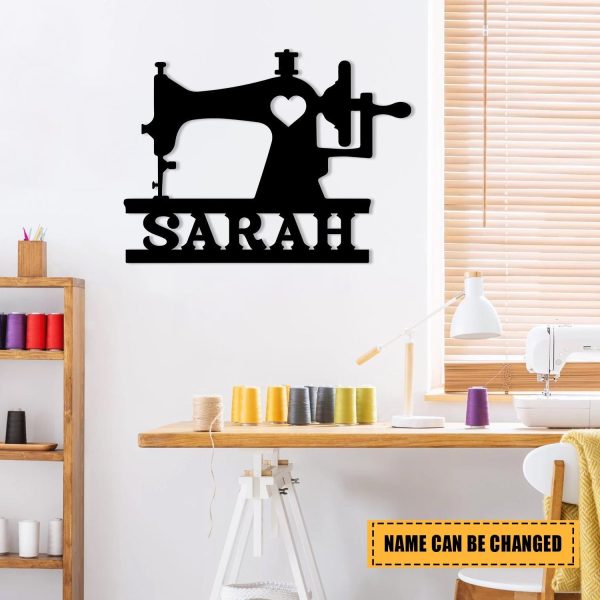 Personalized Sewing Machine Metal Sign, Custom Sewing Room, Metal Lase