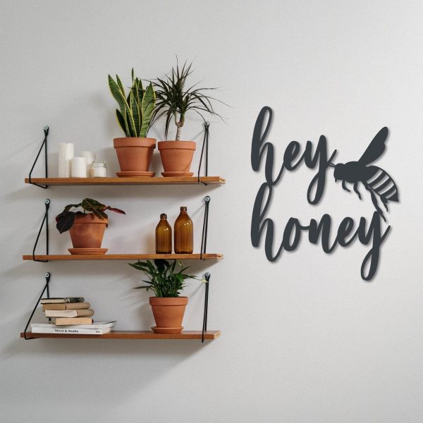 Hey Honey Metal Art Honeybee Laser Cut Honeybee Metal Sign Honeybee Wa