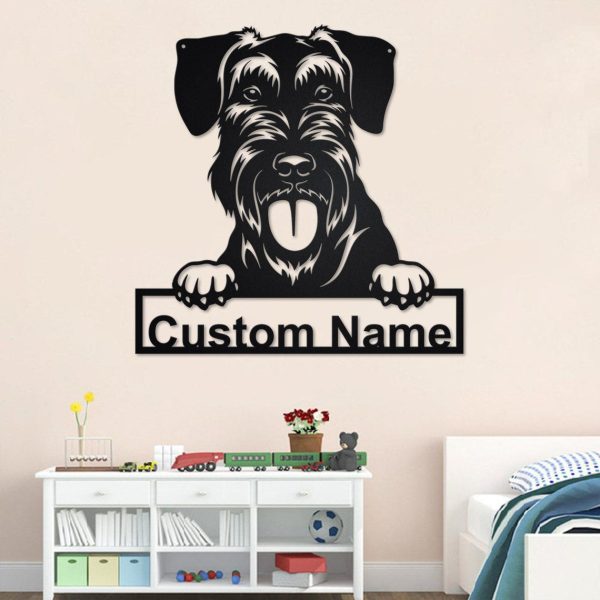 Personalized Custom Schnauzer Metal Sign for Dog Lover Custom Name Dec - Image 2