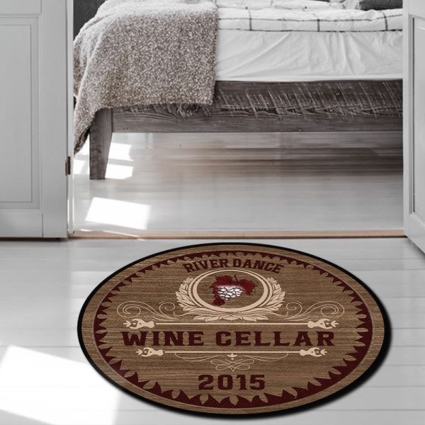 Personalized Wine Cellar Living Room Round Mat Circle Rug - Image 3