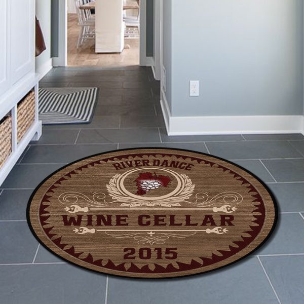 Personalized Wine Cellar Living Room Round Mat Circle Rug - Image 4