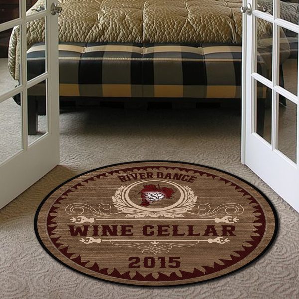 Personalized Wine Cellar Living Room Round Mat Circle Rug - Image 5