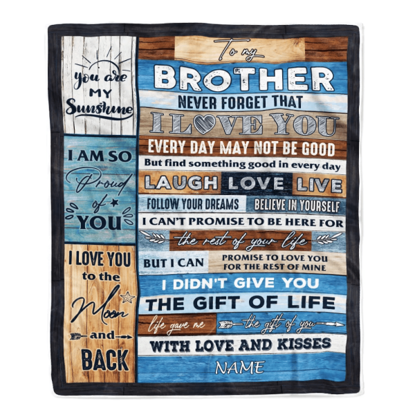 Personalized To My Brother Blanket From Sister Brother I Love You Wood - Image 2