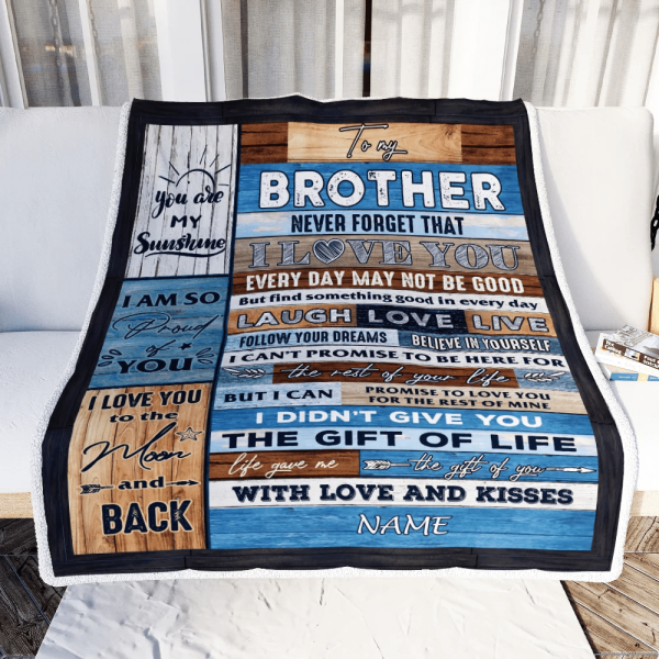 Personalized To My Brother Blanket From Sister Brother I Love You Wood - Image 3