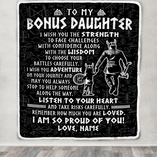 Personalized To My Bonus Daughter Viking Blanket From Stepdad I Am So - Image 6