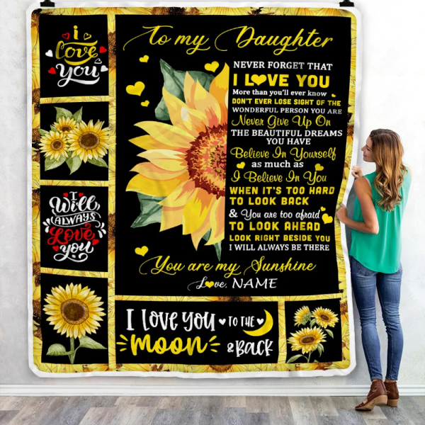 Personalized To My Daughter Blanket From Mom Dad Mother Never Forget I - Image 3