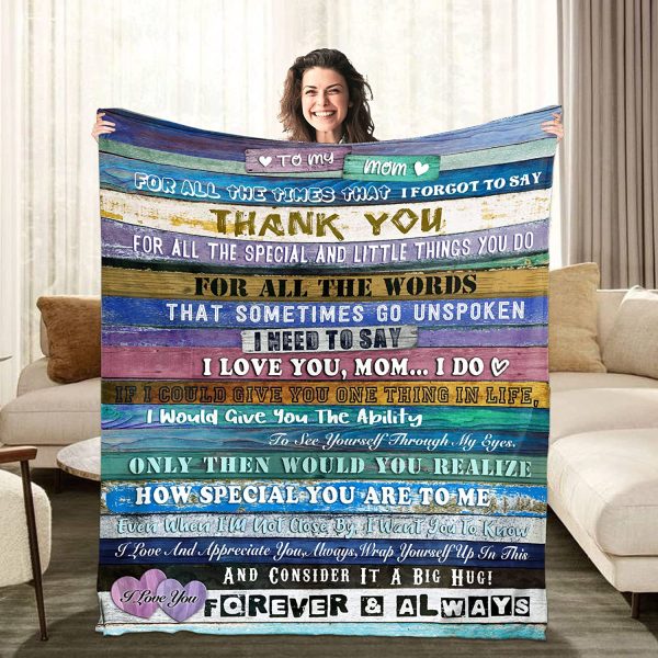 To My Mom Blanket Throw Blanket to My Mom from Daughter Son Thank You