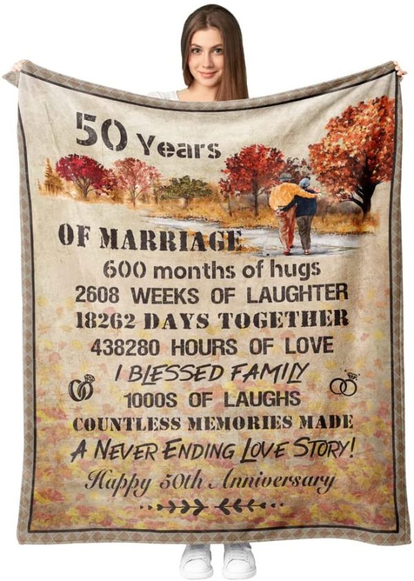 50Th Anniversary Blanket 50 Years Of Marriage Gifts For Parents Couple