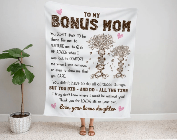 Personalized Bonus Mom Blanket Blanket from Bonus Daughter Step Mom Bl