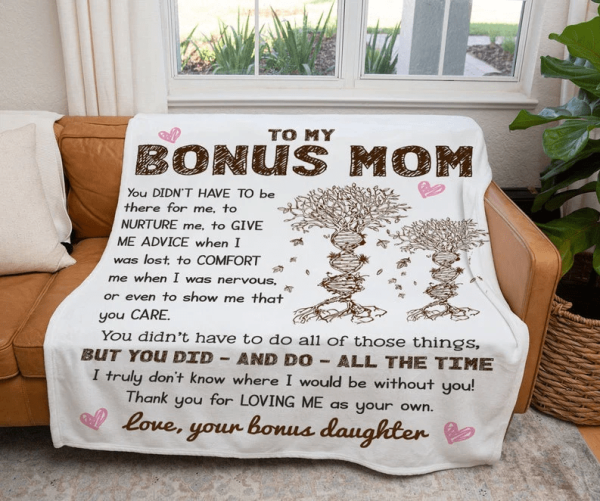 Personalized Bonus Mom Blanket Blanket from Bonus Daughter Step Mom Bl - Image 2