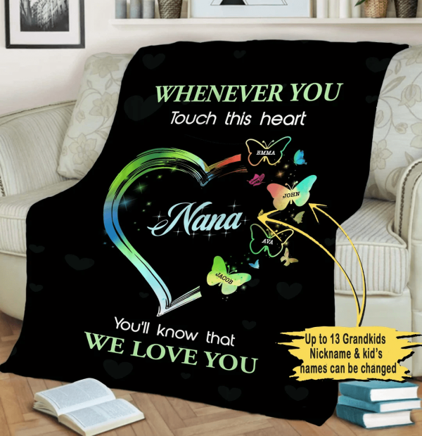 Customized Grandparents Blanket, Fleece Blanket Gift For Birthday Gift