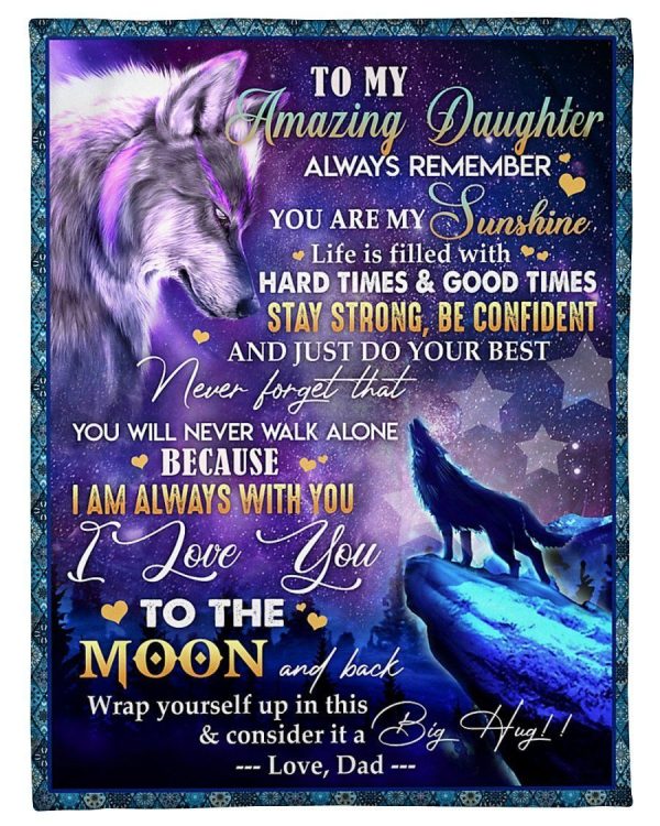 Dad To Daughter Fleece Blanket Love You To The Moon And Back Fleece Bl