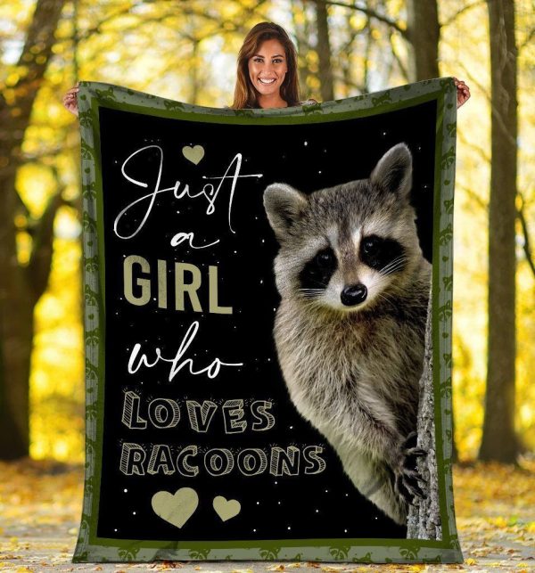 Just A Girl Who Loves Raccoons Fleece Blanket