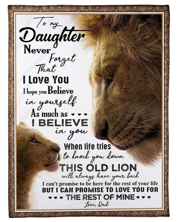 Lion Blanket Giving Daughter Never Forget That I Love You Fleece Blank