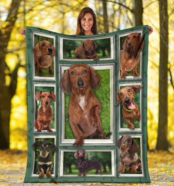 Dachshund Doxie Wiener Dog Funny Dog Lover Gift Fleece Blanket