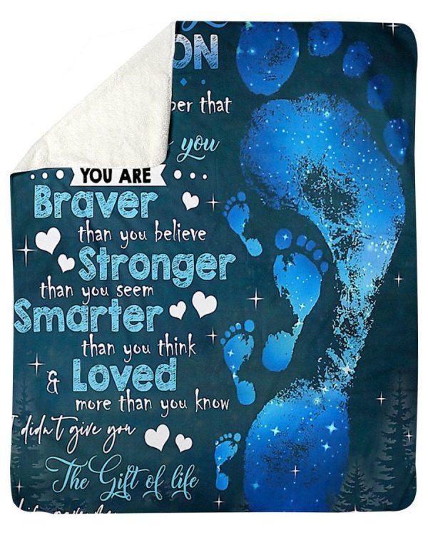 To My Grandson Braver Stronger Smarter Gifts From Grandma Fleece Blank