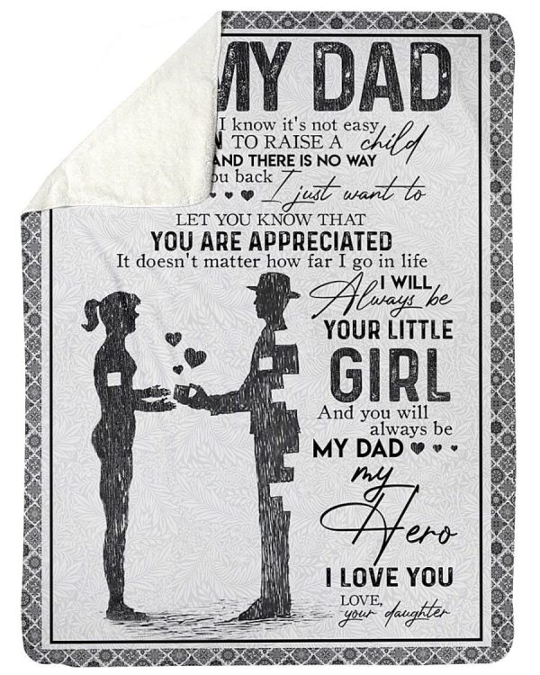 I Love You Daughter Gift For Dad Fleece Blanket Sherpa Blanket