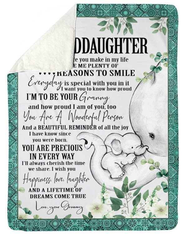 Elephant Lovely Message From Granny Gifts For Granddaughters Fleece Bl