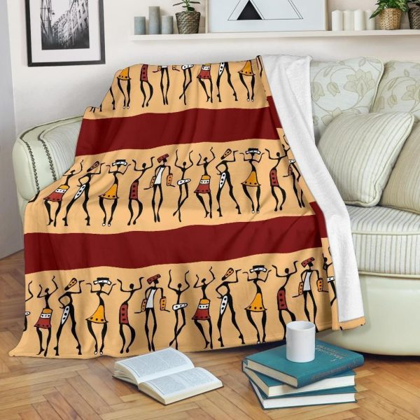 Dancing African People Fleece Blanket