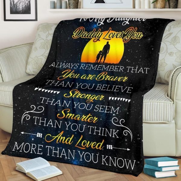 To My Daughter Love More Than You Know Fleece Blanket