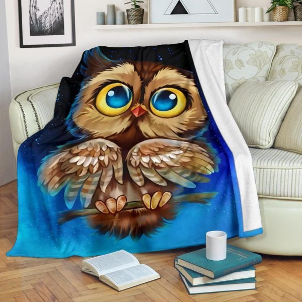 Cute Owl 3d Printed Fleece Blanket Gift For Owl Lover