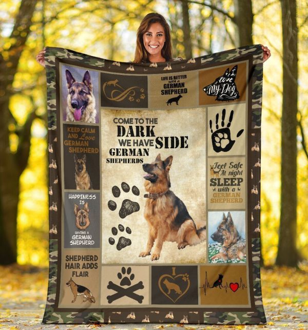 Come To The Dark German Shepherd Fleece Blanket Gift For German Shephe