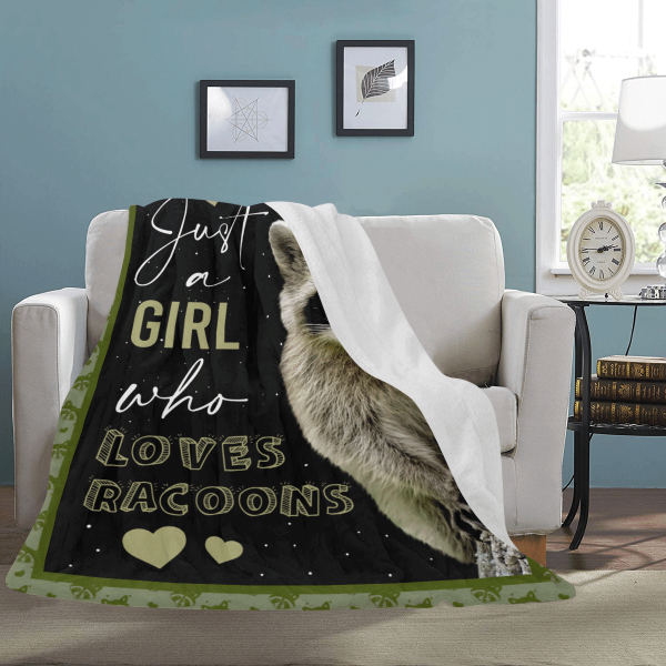 Just A Girl Who Loves Raccoons Fleece Blanket - Image 3