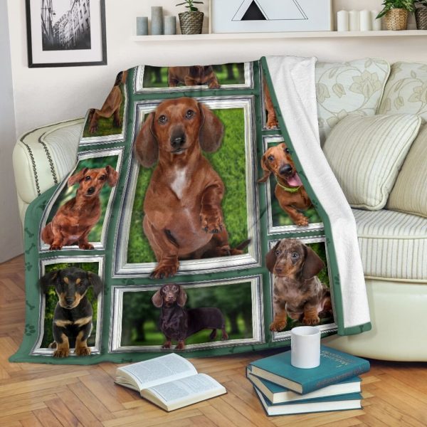 Dachshund Doxie Wiener Dog Funny Dog Lover Gift Fleece Blanket - Image 2