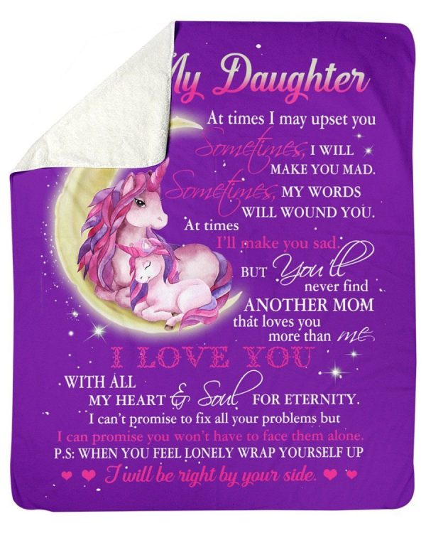 To My Daughter I Love You With All My Heart Fleece Blanket - Image 3