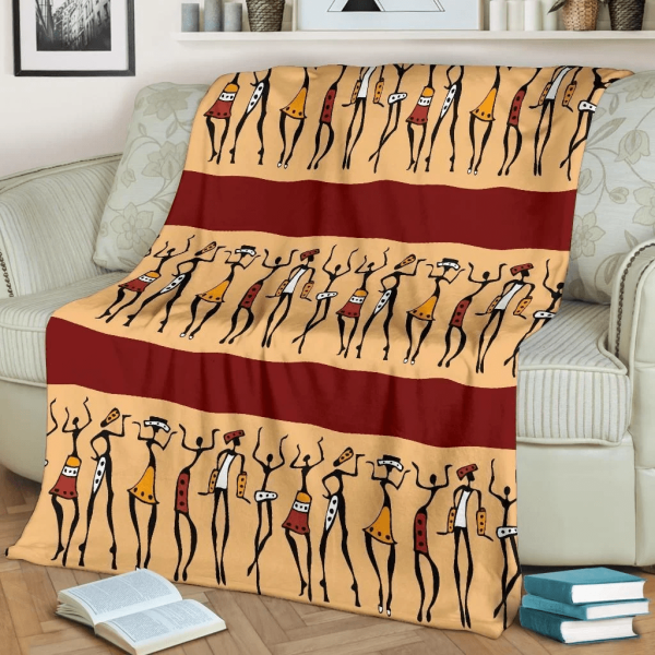 Dancing African People Fleece Blanket - Image 2