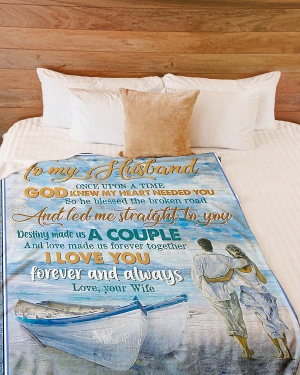 To My Husband Couple Love Made Us Together Forever Fleece Blanket - Image 3