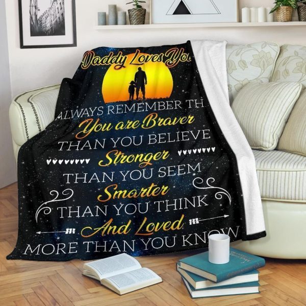 To My Daughter Love More Than You Know Fleece Blanket - Image 2