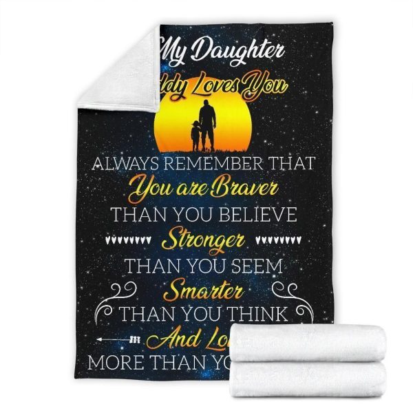 To My Daughter Love More Than You Know Fleece Blanket - Image 4