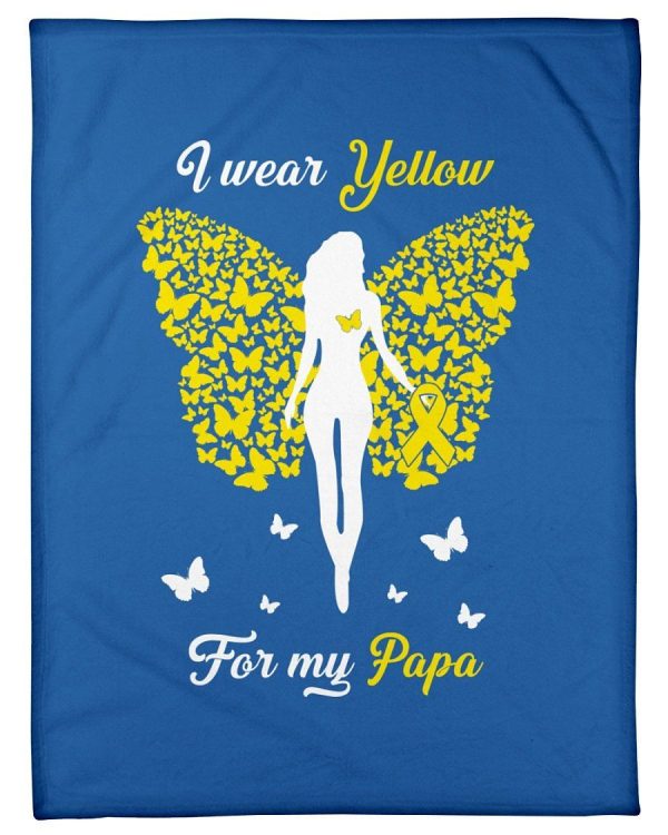 I Wear Yellow Ribbon For My Papa Gifts Fleece Blanket - Image 4