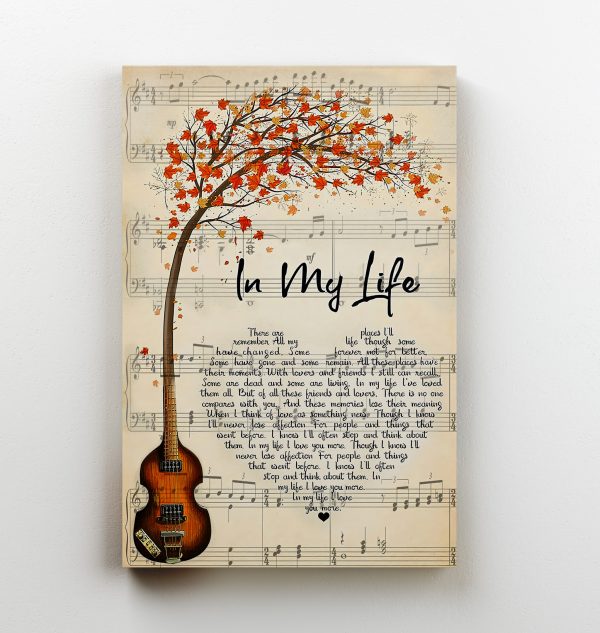 In My Life Lyrics Guitar For The Beatles Fan Canvas Gallery Painting Wrapped Canvas Framed Prints, Canvas Paintings