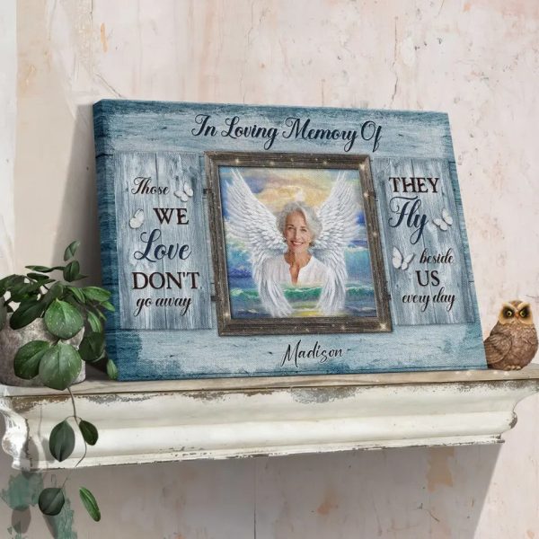 Personalized Canvas Prints, Custom Photos, Remembrance Gift, In Loving Memory, Gift For Sympathy Angel Wings Wall Art Dem Canvas - Image 2