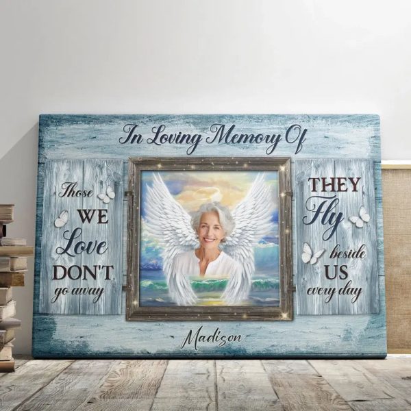 Personalized Canvas Prints, Custom Photos, Remembrance Gift, In Loving Memory, Gift For Sympathy Angel Wings Wall Art Dem Canvas - Image 5