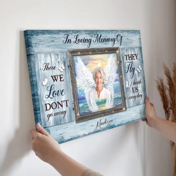 Personalized Canvas Prints, Custom Photos, Remembrance Gift, In Loving Memory, Gift For Sympathy Angel Wings Wall Art Dem Canvas - Image 7