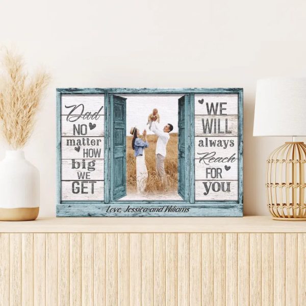 Personalized Canvas Prints, Custom Photo And Name, Father's Day Gift, Love Dad, Dad No Matter How Big We Get Dem Canvas - Image 5