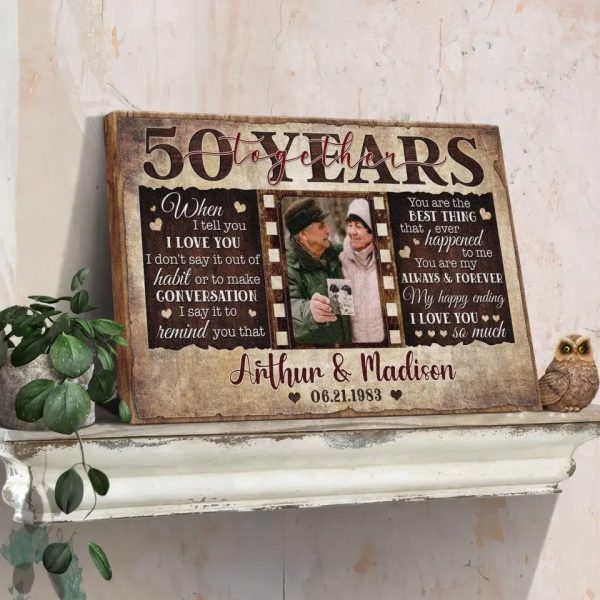 Personalized Canvas Prints, Custom Photos, Couple Gifts, Wedding Gifts, Unique 50 Years Anniversary Gift Dem Canvas