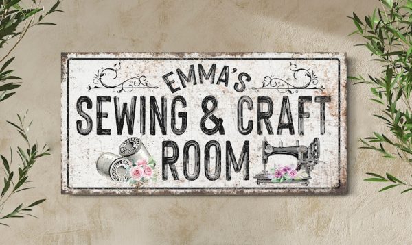 Custom Sewing And Craft Room Sign, Personalized Canvas Living Room Sig - Image 3