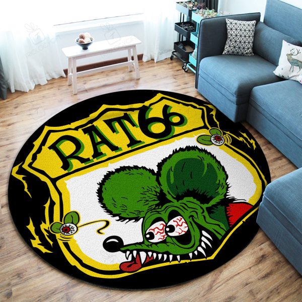 Rat 66 Hot Rod Round Mat Round Floor Mat Room Rugs Carpet Outdoor Rug Washable Rugs - Image 2