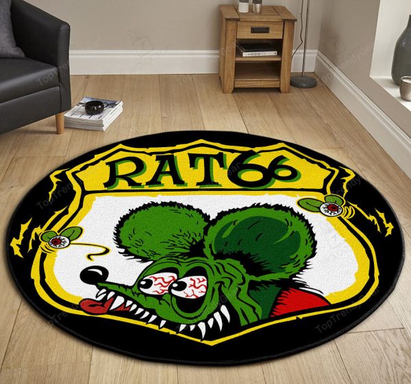 Rat 66 Hot Rod Round Mat Round Floor Mat Room Rugs Carpet Outdoor Rug Washable Rugs - Image 3